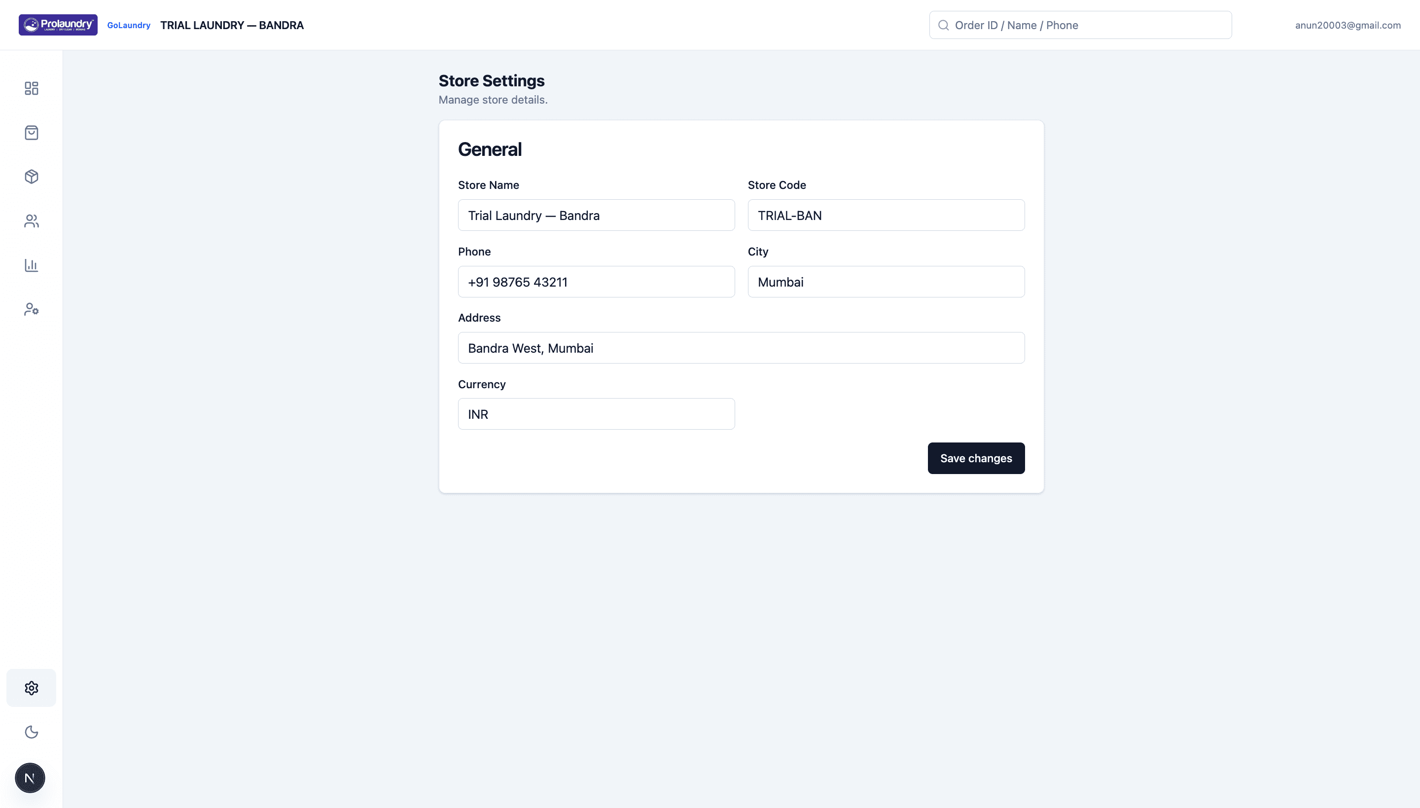 Store-wise operations for multi-outlet laundry businesses